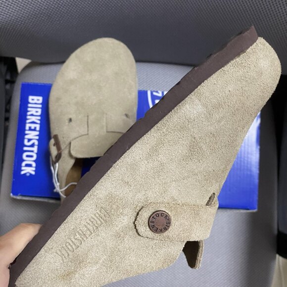 Birkenstock Boston Taupe suede clog sandal - Picture 5 of 6